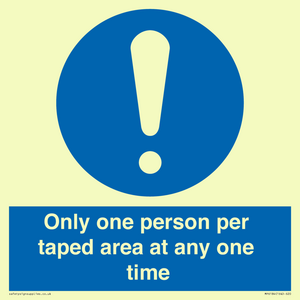 MP6184: Only one person per taped area at any one time