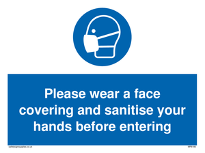 MP6185: Please wear a face covering and sanitise your hands before entering