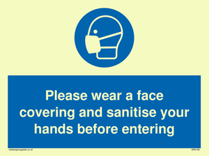 MP6185: Please wear a face covering and sanitise your hands before entering
