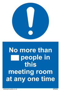 MP6254: No more than xxx people in this meeting room at any one time