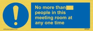MP6254: No more than xxx people in this meeting room at any one time