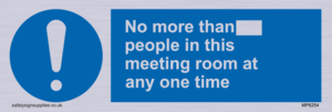 MP6254: No more than xxx people in this meeting room at any one time
