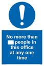 MP6255: No more than xxx people in this office at any one time