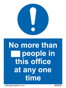 MP6255: No more than xxx people in this office at any one time