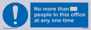 MP6255: No more than xxx people in this office at any one time