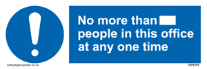 MP6255: No more than xxx people in this office at any one time