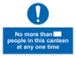 MP6256: No more than xxx people in this canteen at any one time