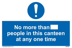 MP6256: No more than xxx people in this canteen at any one time