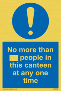 MP6256: No more than xxx people in this canteen at any one time