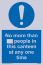 MP6256: No more than xxx people in this canteen at any one time