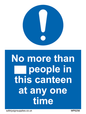 MP6256: No more than xxx people in this canteen at any one time