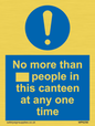 MP6256: No more than xxx people in this canteen at any one time