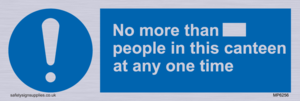 MP6256: No more than xxx people in this canteen at any one time