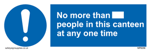 MP6256: No more than xxx people in this canteen at any one time