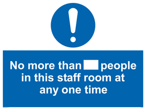 MP6257: No more than xxx people in this staff room at any one time