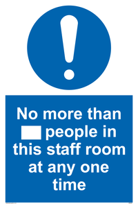 MP6257: No more than xxx people in this staff room at any one time