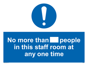 MP6257: No more than xxx people in this staff room at any one time
