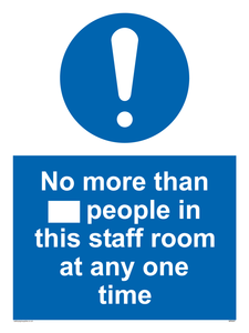 MP6257: No more than xxx people in this staff room at any one time
