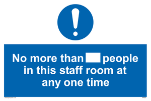 MP6257: No more than xxx people in this staff room at any one time