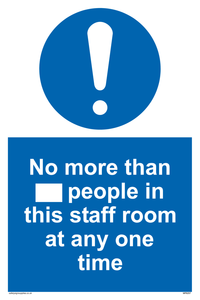 MP6257: No more than xxx people in this staff room at any one time