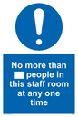 MP6257: No more than xxx people in this staff room at any one time