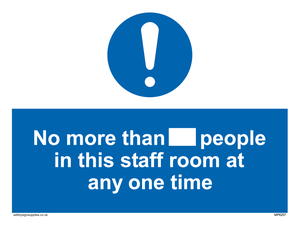 MP6257: No more than xxx people in this staff room at any one time