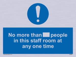 MP6257: No more than xxx people in this staff room at any one time