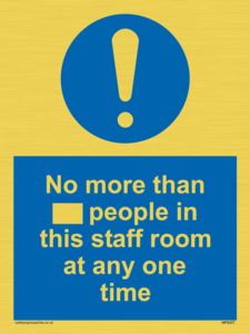 MP6257: No more than xxx people in this staff room at any one time