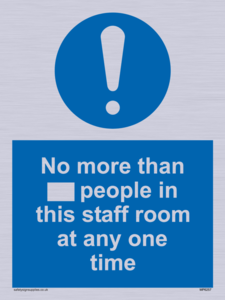MP6257: No more than xxx people in this staff room at any one time