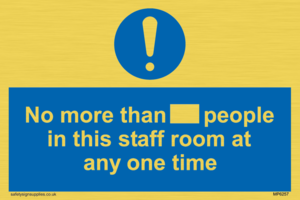MP6257: No more than xxx people in this staff room at any one time