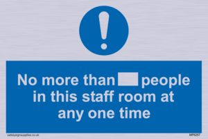 MP6257: No more than xxx people in this staff room at any one time