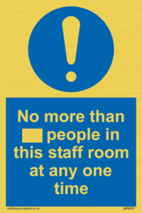 MP6257: No more than xxx people in this staff room at any one time