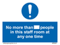 MP6257: No more than xxx people in this staff room at any one time