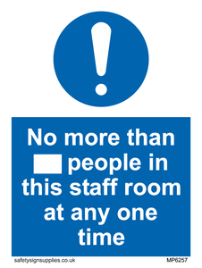 MP6257: No more than xxx people in this staff room at any one time