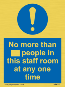 MP6257: No more than xxx people in this staff room at any one time