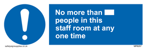 MP6257: No more than xxx people in this staff room at any one time