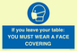 MP6263: If you leave your table: YOU MUST WEAR A FACE COVERING