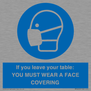 MP6263: If you leave your table: YOU MUST WEAR A FACE COVERING