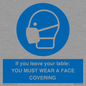 MP6263: If you leave your table: YOU MUST WEAR A FACE COVERING