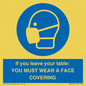 MP6263: If you leave your table: YOU MUST WEAR A FACE COVERING