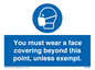 MP6282: You must wear a face covering beyond this point, unless exempt.