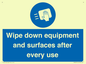 MP6297: Wipe down equipment and surfaces after every use