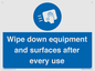MP6297: Wipe down equipment and surfaces after every use