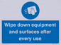 MP6297: Wipe down equipment and surfaces after every use