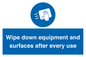 MP6297: Wipe down equipment and surfaces after every use