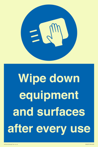 MP6297: Wipe down equipment and surfaces after every use
