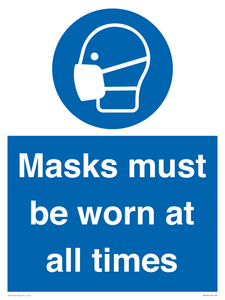 MP6307: Masks must be worn at all times