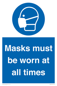 MP6307: Masks must be worn at all times