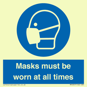 MP6307: Masks must be worn at all times