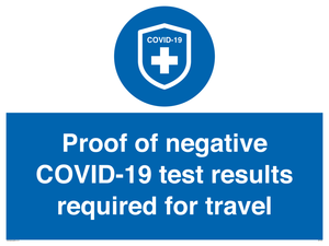MP7040: Proof of negative COVID-19 test results required for travel